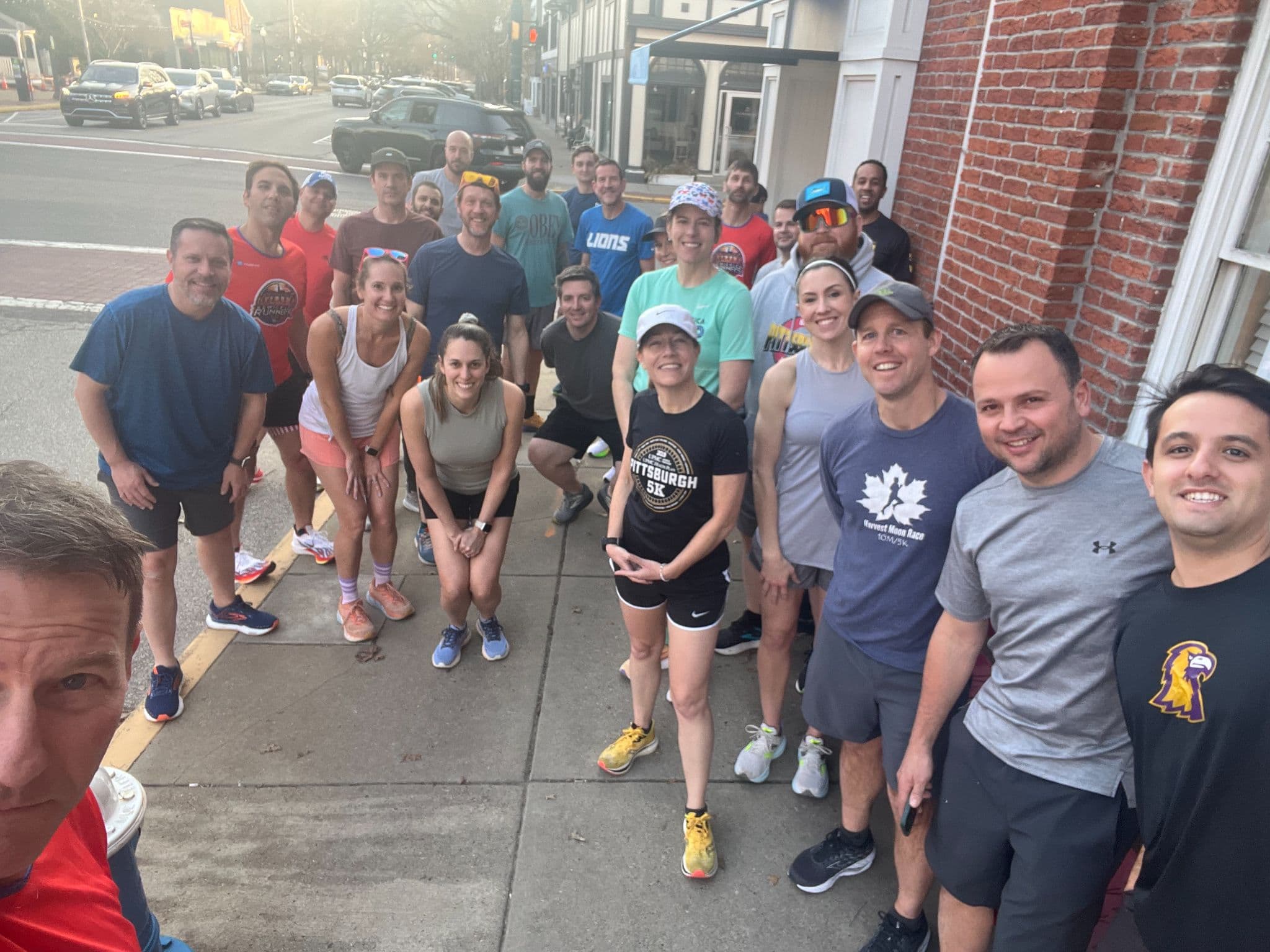 Sewickley Run Club members gathered for a Tuesday evening group run on Beaver Avenue